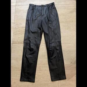 Vintage 1990's Reflections By Spiegel Gray Leather Pants‎ 10